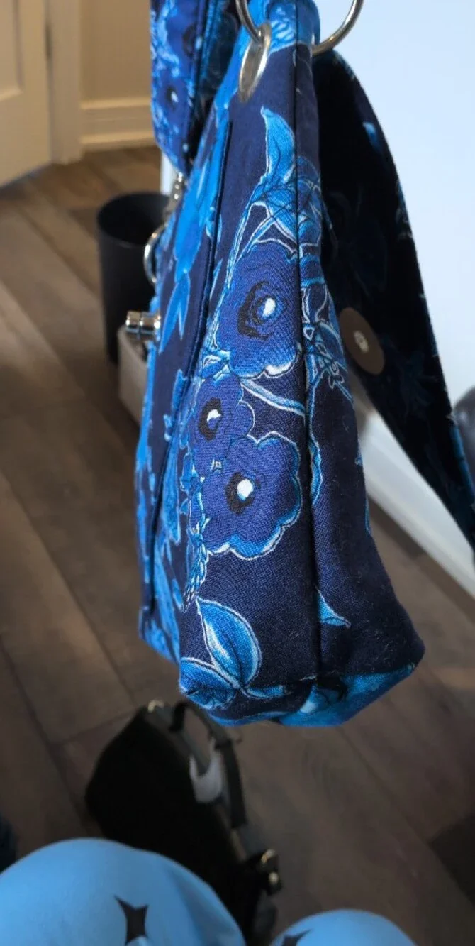 Vera Bradley Bright Blue Floral Crossbody Shoulder Bag
